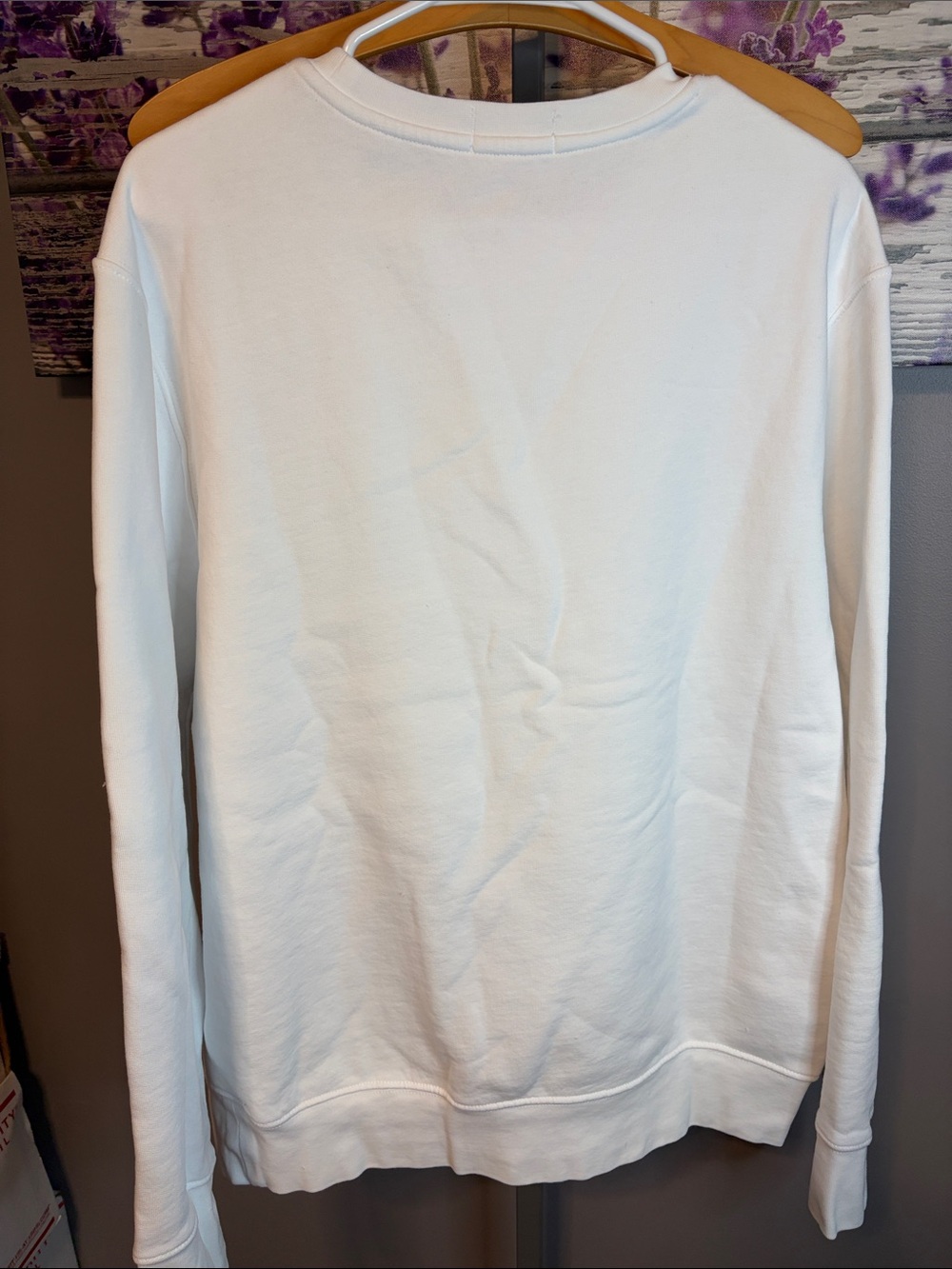 Polo by Ralph Lauren White Fleece Crewneck Sweatshirt with Printed Polo Bear - Picture 7 of 8